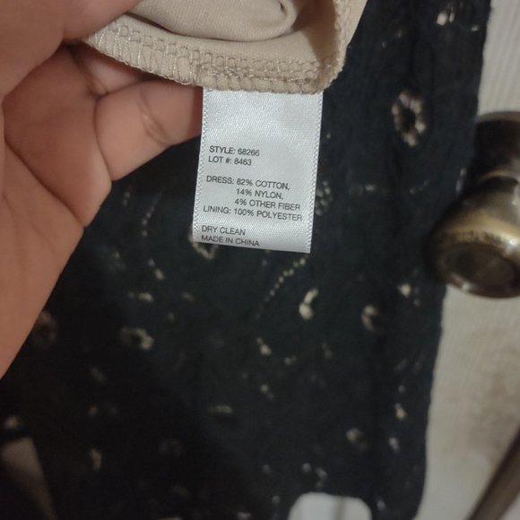 Inc. International Concepts Black Nude Lace Fit Flared Dress - Picture 3 of 12